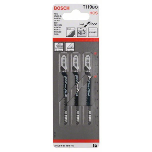 Bosch Brzeszczot do wyrzynarek T 119 BO Drewno 3szt
