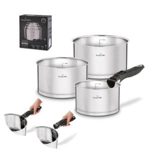 STARKE PRO Zestaw garnków prostych z odpinaną rączką Susvid 4 elementy 