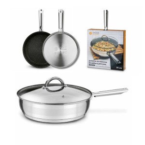 TADAR Patelnia ze stali nierdzewnej Roger 28 cm z pokrywką