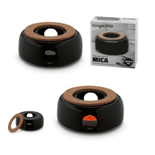 KonigHOFFER Podgrzewacz do dzbanka ceramiczny Mica 15 cm czarny