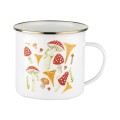 FLORINA Kubek emaliowany Emalia Polska Pleszew Grzybki 12 cm 1,25L