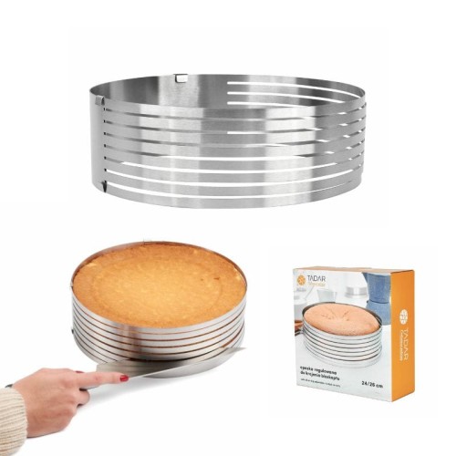 TADAR Obręcz do cięcia biszkoptu regulowana 24-26 cm