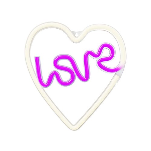 NEOLIA Neon LED Love w sercu fiolet biały