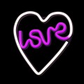 NEOLIA Neon LED Love w sercu fiolet biały