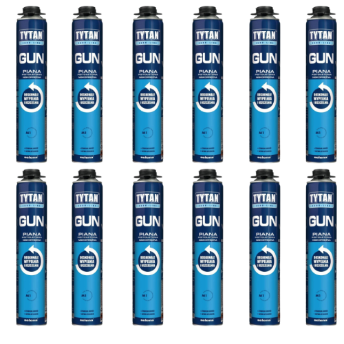 TYTAN Piana Montażowa Pistoletowa Euro-Line O2 750ml Zestaw 12 sztuk