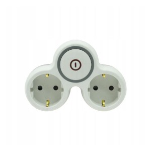 PLASTROL Rozgałęźnik wtyczkowy dwukrotny z włącznikiem