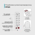 DPM Przedłużacz dwurzędowy 12 gniazd z 2 włącznikami, biały, 1,8 m PPS51