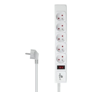 DPM Listwa ochronna FMP5130B z włącznikiem, 5 gniazd, biała, 3 m
