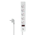 DPM Listwa ochronna FMP5115B z włącznikiem, 5 gniazd, biała, 1,5 m