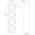 DPM Rozgałęźnik elektryczny z włącznikiem, 3 gniazda z uziemieniem, biały P910W