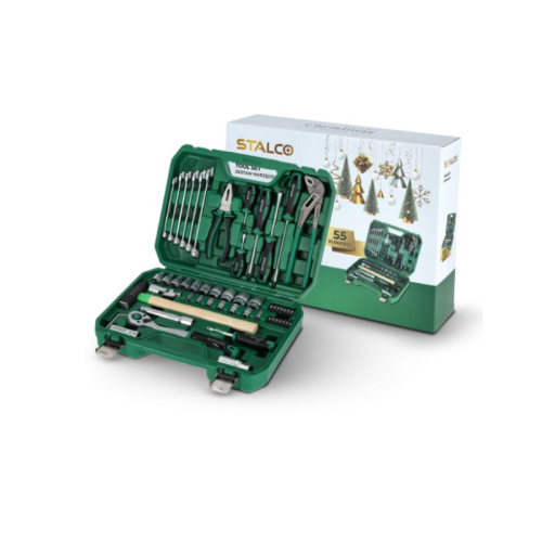 Stalco Zestaw Multinarzędziowy 1/2" + 1/4" 55 Elementów w Walizce
