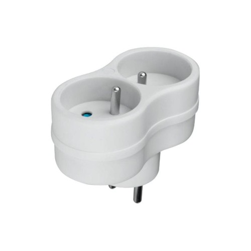 DPM Rozgałęźnik elektryczny, 2 gniazda z uziemieniem, biały P902W