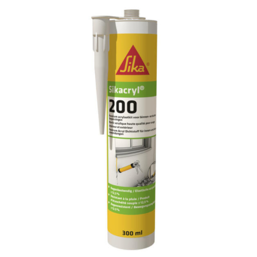 Sika Sikacryl-200 Uszczelniacz Akrylowy do Aplikacji Wewnątrz i Na Zewnątrz Biały 300 ml