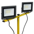 DPM Naświetlacz LED na statywie, 2 x 50 W, 7000 lm, 4500 K, IP65, 140 cm, żółty