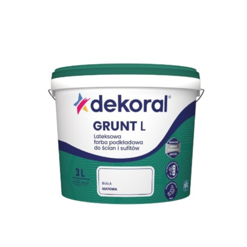 Dekoral Grunt L Lateksowa Farba Podkładowa do Ścian i Sufitów 3L