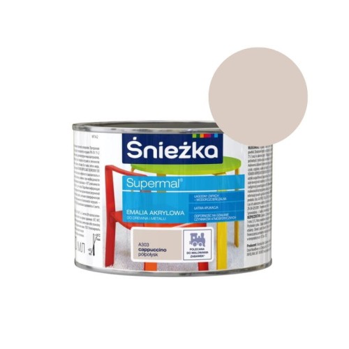 ŚNIEŻKA Emalia akrylowa SUPERMAL A303 cappuccino 0,4L półpołysk