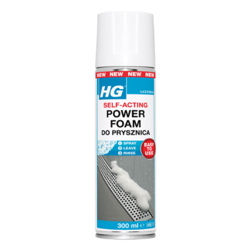 HG Power Foam do Prysznica – Skuteczny Środek do Czyszczenia Odpływów, 300 ml