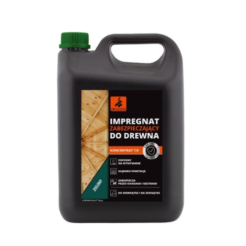 DRAGON Impregnat do drewna konstrukcyjnego ZIELONY koncentrat 1:9 5 kg