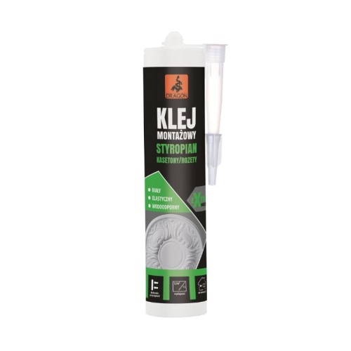 DRAGON Klej montażowy Styropian Kasetony Rozety 280 ml
