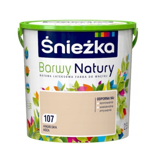 Śnieżka Lateksowa Barwy Natury 107 angielska róża 2,5L