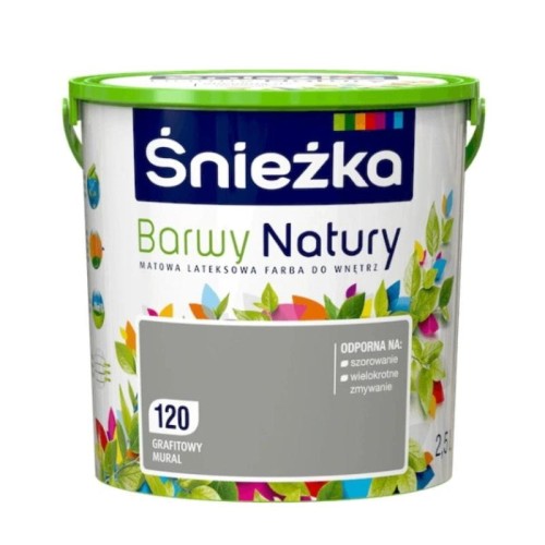 Śnieżka Lateksowa Barwy Natury 120 grafitowy mural 2,5L