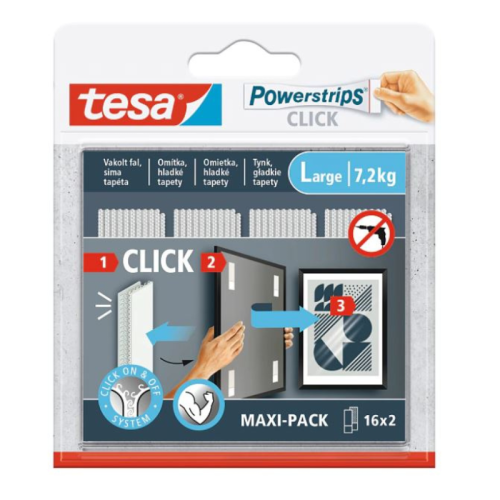 Tesa Powerstrips Rzepy samoprzylepne CLICK 16 par rozmiar L