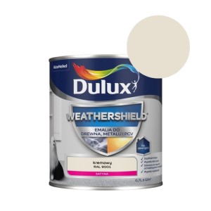 DULUX Emalia Weathershield do drewna, metalu i PCV 0,7L kremowy