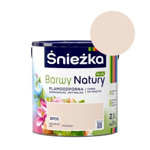 ŚNIEŻKA Barwy Natury Plus 2,5L BP05 Naturalny Len