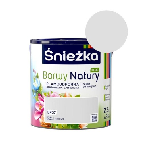ŚNIEŻKA Barwy Natury Plus 2,5L BP07 Szare Piórko