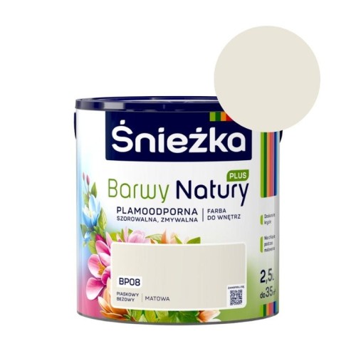 ŚNIEŻKA Barwy Natury Plus 2,5L BP08 Piaskowy Beżowy