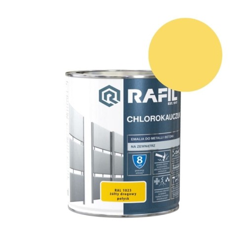 RAFIL Emalia Chlorokauczuk 0,75L żółty drogowy RAL 1023