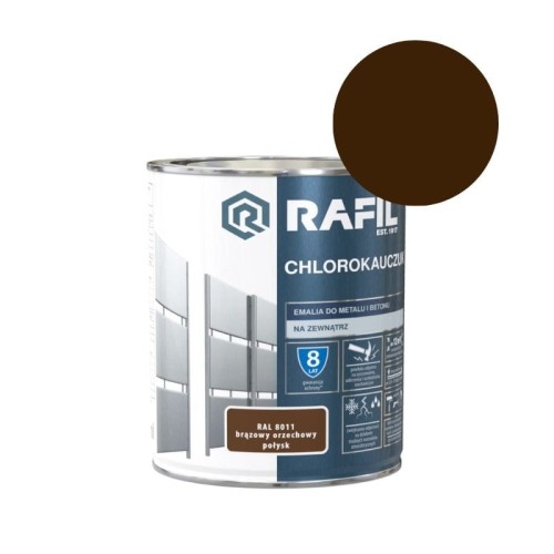 RAFIL Emalia Chlorokauczuk 0,75L brązowy orzechowy RAL 8011