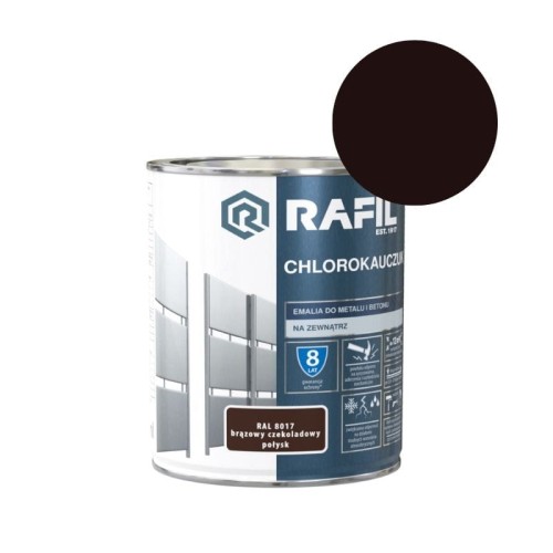 RAFIL Emalia Chlorokauczuk 0,75L brązowy czekoladowy RAL 8017