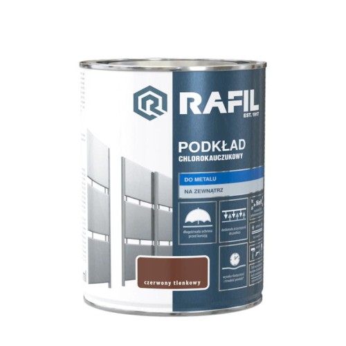 RAFIL Podkład Chlorokauczukowy antykorozyjny 0,9L czerwony tlenkowy