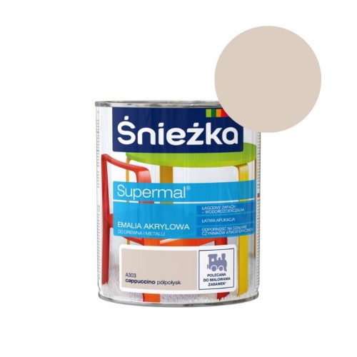 ŚNIEŻKA Emalia akrylowa SUPERMAL A303 cappuccino 0,8L półpołysk