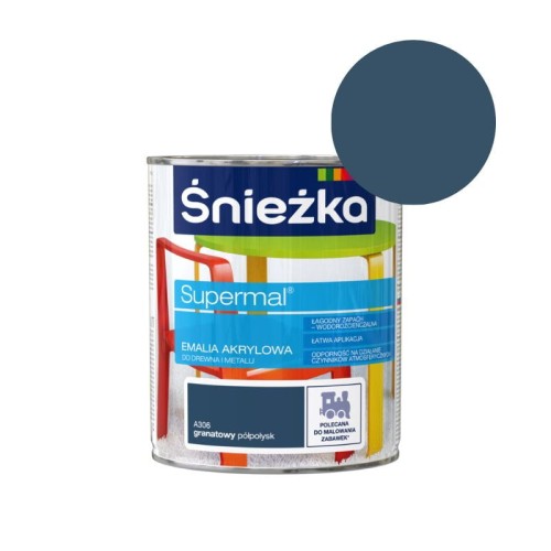 ŚNIEŻKA Emalia akrylowa SUPERMALA306 granatowy 0,8L półpołysk