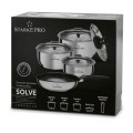 STARKE PRO Zestaw garnków z patelnią i odpinaną rączką Solve 9 elementów
