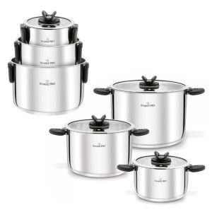 STARKE PRO Zestaw garnków ze składanymi uchwytami Secare 6 elementów 