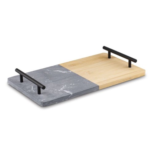 STARKE PRO Deska do serwowania przekąsek marmur bambus z uchwytami 35 x 20 cm