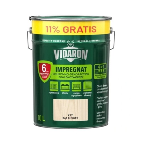 VIDARON Impregnat Ochronno-Dekoracyjny Powłokotwórczy Dąb Bielony V17 10L
