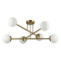 DPM Żyrandol 6 x E27, złoty styl industrialny