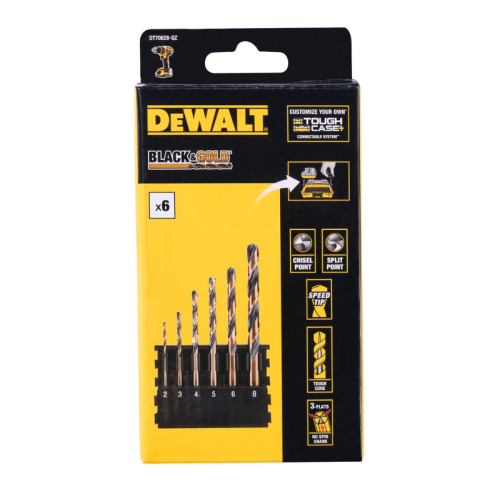 Dewalt Zestaw Wierteł do Metalu HSS Black &amp; Gold, 6 szt.