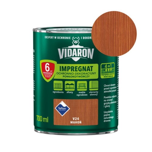 VIDARON Impregnat Ochronno-Dekoracyjny Powłokotwórczy V24 mahoń 0,7L