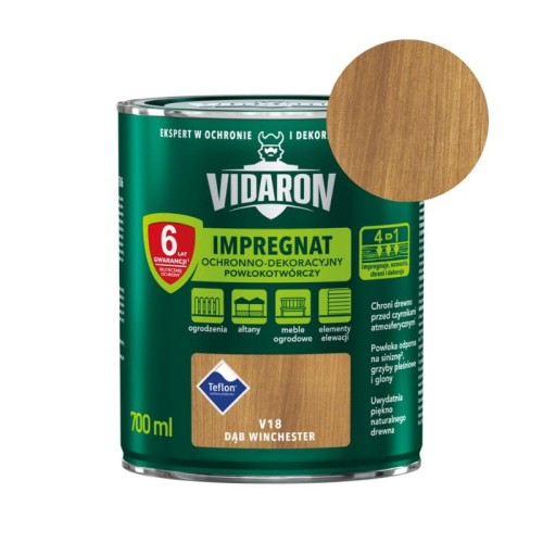 VIDARON Impregnat Ochronno-Dekoracyjny Powłokotwórczy V18 dąb winchester 0,7L