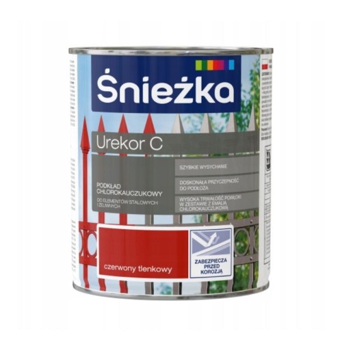 ŚNIEŻKA Podkład chlorokauczukowy UREKOR C czerwony tlenkowy 0,8L