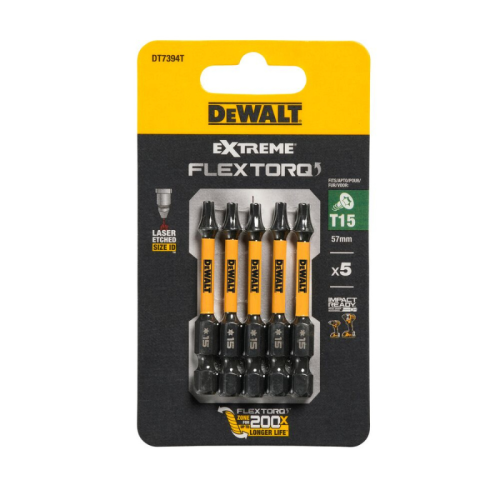 Dewalt Zestaw Bitów Udarowych Impact Torsion T15 57 mm (5 szt.)