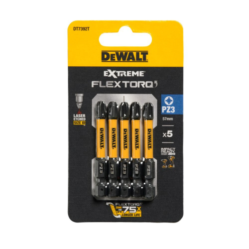 DEWALT Zestaw Bitów Udarowych Torsion PZ3 EXTREME FLEXTORQ 57mm (5 szt.)