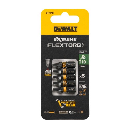 Dewalt Zestaw bitów udarowych T10 EXTREME FLEXTORQ – 5 szt.