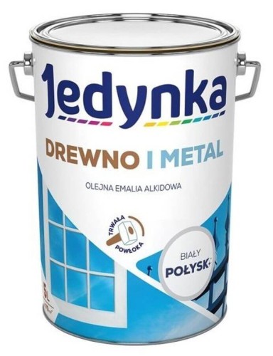 Jedynka Emalia do Drewna i Metalu Biały Połysk 5L