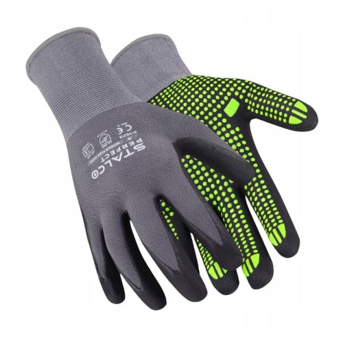 STALCO Rękawice robocze nylonowe NITRILE FLEX DOTS rozmiar 8